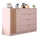 Ver imagem 5 de Jogo de Quarto Infantil Ayla com Guarda Roupa e Cômoda Rosê Acetinado - Phoenix Baby