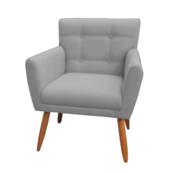 Kit 2 Poltronas Decorativas Onix Suede Cinza - Sa Móveis - 3