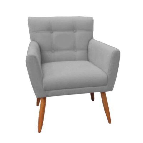 Kit 2 Poltronas Decorativas Onix Suede Cinza - Sa Móveis - 2