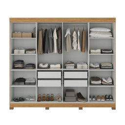 Guarda Roupa Casal 8 Portas com Pés Paris Off White/Cinamomo - 6 Guarda Roupa Casal 8 Portas com Pés Paris Off White/Cinamomo - 6