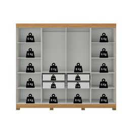 Guarda Roupa Casal 8 Portas com Pés Paris Off White/Cinamomo - 5 Guarda Roupa Casal 8 Portas com Pés Paris Off White/Cinamomo - 5