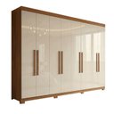Ver imagem 2 de Guarda Roupa Casal 8 Portas com Pés Paris Off White/Cinamomo