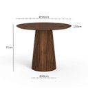 Ver imagem 4 de Mesa de Jantar Redonda 100cm Scandi 4 Lugares Cor Castanho Lamina Natural de Madeira