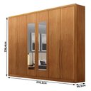 Ver imagem 2 de Guarda Roupa Casal Livorno 6 Portas 4 Gavetas com Espelho Cinamomo - Novo Horizonte