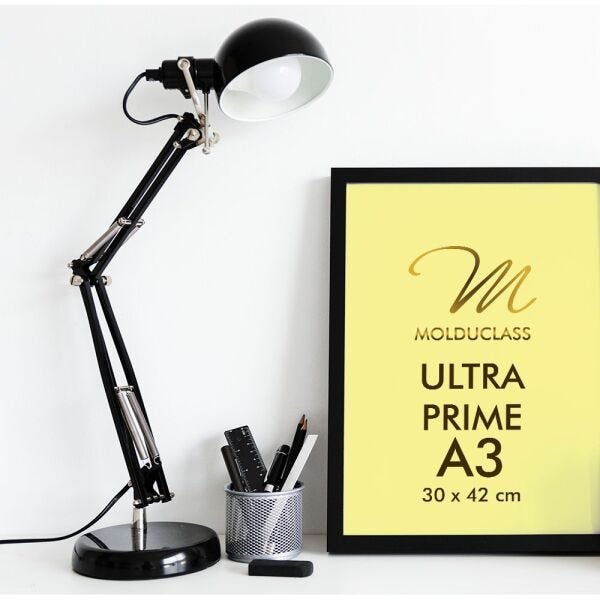 Kit 5 Molduras A3 Pretas com Antirreflexo Vidro para Quadro - 3