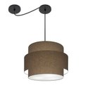 Ver imagem 1 de Lustre Sala de Jantar com Desvio Vivare Md-4398 Cúpula em Tecido 45cm Cáqui 127/220v
