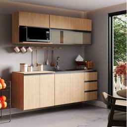 Cozinha Modulada 5 Peças 3 Aéreos 2 Balcões Nara Cabecasa Madeiramadeira - 1
