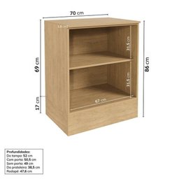 Cozinha Modulada 5 Peças 3 Aéreos 2 Balcões Nara Cabecasa Madeiramadeira - 16