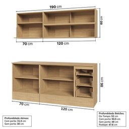 Cozinha Modulada 5 Peças 3 Aéreos 2 Balcões Nara Cabecasa Madeiramadeira - 4