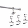 01 Kit Varão Varal Cortina Simples 2,7 Metros 28Mm Cromado - 1