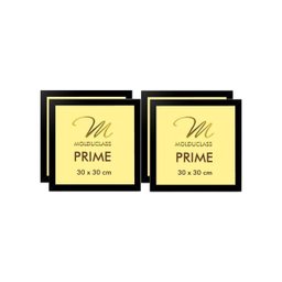 Kit 4 Molduras 30x30 cm Preto Quadro Gravura Vidro - 1