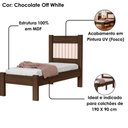 Ver imagem 6 de Cama de Solteiro e Comoda 4 Gavetas 1 Porta Bela MDF Chocolate Off Milani Movelaria