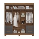 Ver imagem 2 de Guarda-roupa Casal Tibagi 4 Portas 6 Gavetas Jatoba/grafite - Pnr Móveis