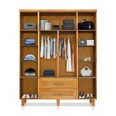 Ver imagem 4 de Roupeiro em Madeira Maciça Imperatriz 4 Portas 2 Porta com Espelho Castanho