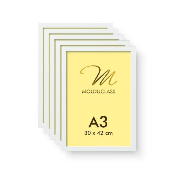 Kit 5 Molduras A3 Brancas para Quadro Poster Acetato iFrame - 1