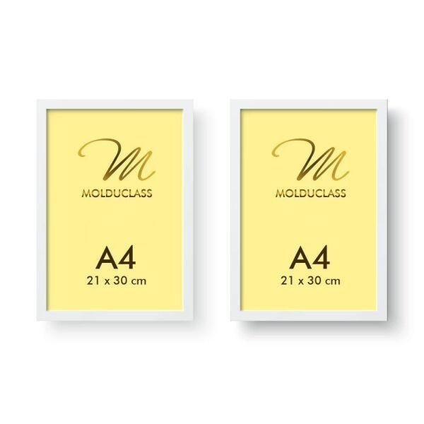 Kit 2 Molduras A4 Brancas para Quadro Diploma Acetato iFrame - 1