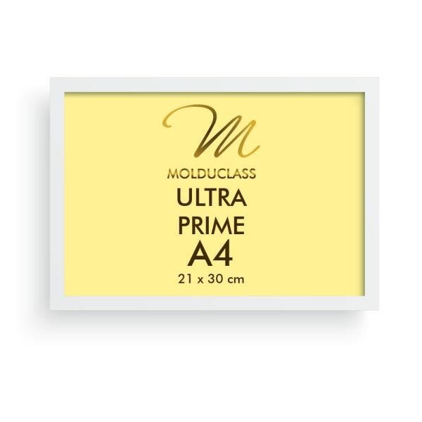 Kit 4 Molduras A4 Brancas com Vidro Antirreflexo Quadro Foto - 4