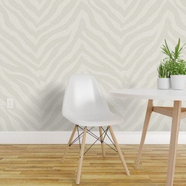Papel de Parede chevron claro estilo zebra - 1