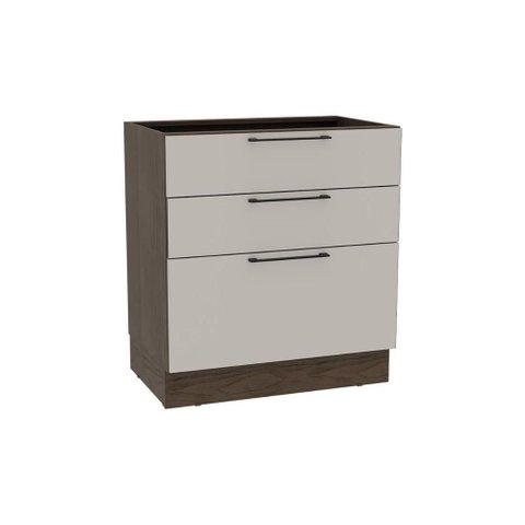 Balcão de Cozinha Amsterdam Ph 3133 C/ 3 Gavetas S/ Tampo 80cm Avela/off White - Herval