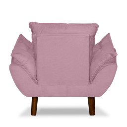 Mini Poltrona Cadeira Infantil de Criança Suede Rosa Bebê Pés Palito - 5