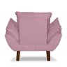 Mini Poltrona Cadeira Infantil de Criança Suede Rosa Bebê Pés Palito - 5