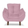 Mini Poltrona Cadeira Infantil de Criança Suede Rosa Bebê Pés Palito - 1