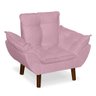 Mini Poltrona Cadeira Infantil de Criança Suede Rosa Bebê Pés Palito - 3