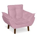 Ver imagem 3 de Mini Poltrona Cadeira Infantil de Criança Suede Rosa Bebê Pés Palito