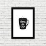 Quadro Hora Do Café A4 Com Vidro e Moldura Preta - 2