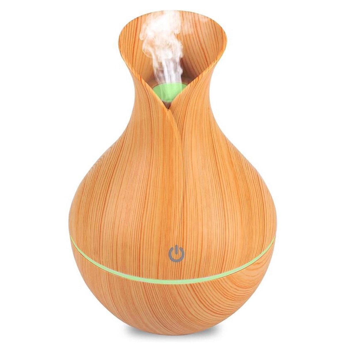 Umidificador Aromatizador Ultrassonico Difusor Aroma Vaso Purifica Ar Ambiente Madeira Decorativo Lu - 10