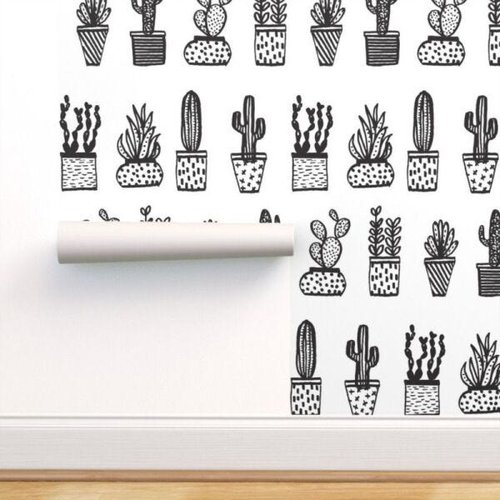 Wallpaper - cacto  Cactos desenho, Papel de parede preto e branco, Ideias  criativas de pintura