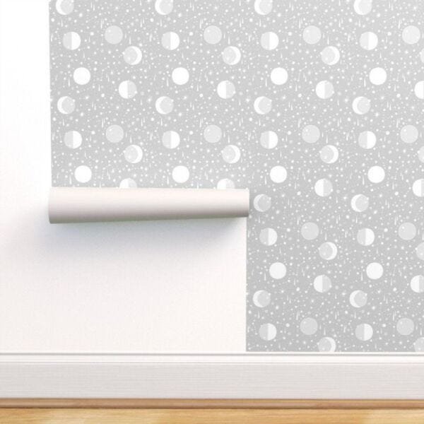 Papel de Parede céu estrelado cinza - 2