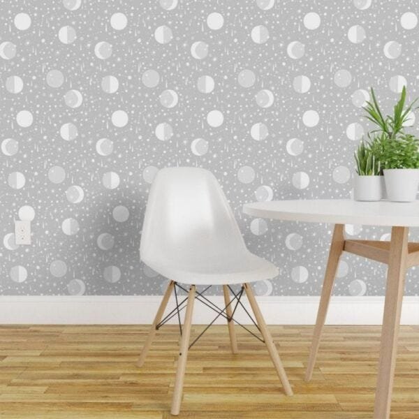 Papel de Parede céu estrelado cinza - 1