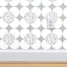Papel de Parede geométrico floral cinza e branco - 3
