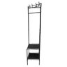 Arara Cabideiro de Canto Prateleira 2 Andares Sapateira Rack Gancho Roupa  Casaco Resistente Mu - 11