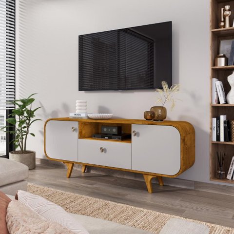 Rack para Tv 55 Polegadas Conceiçao Naturalle Off White