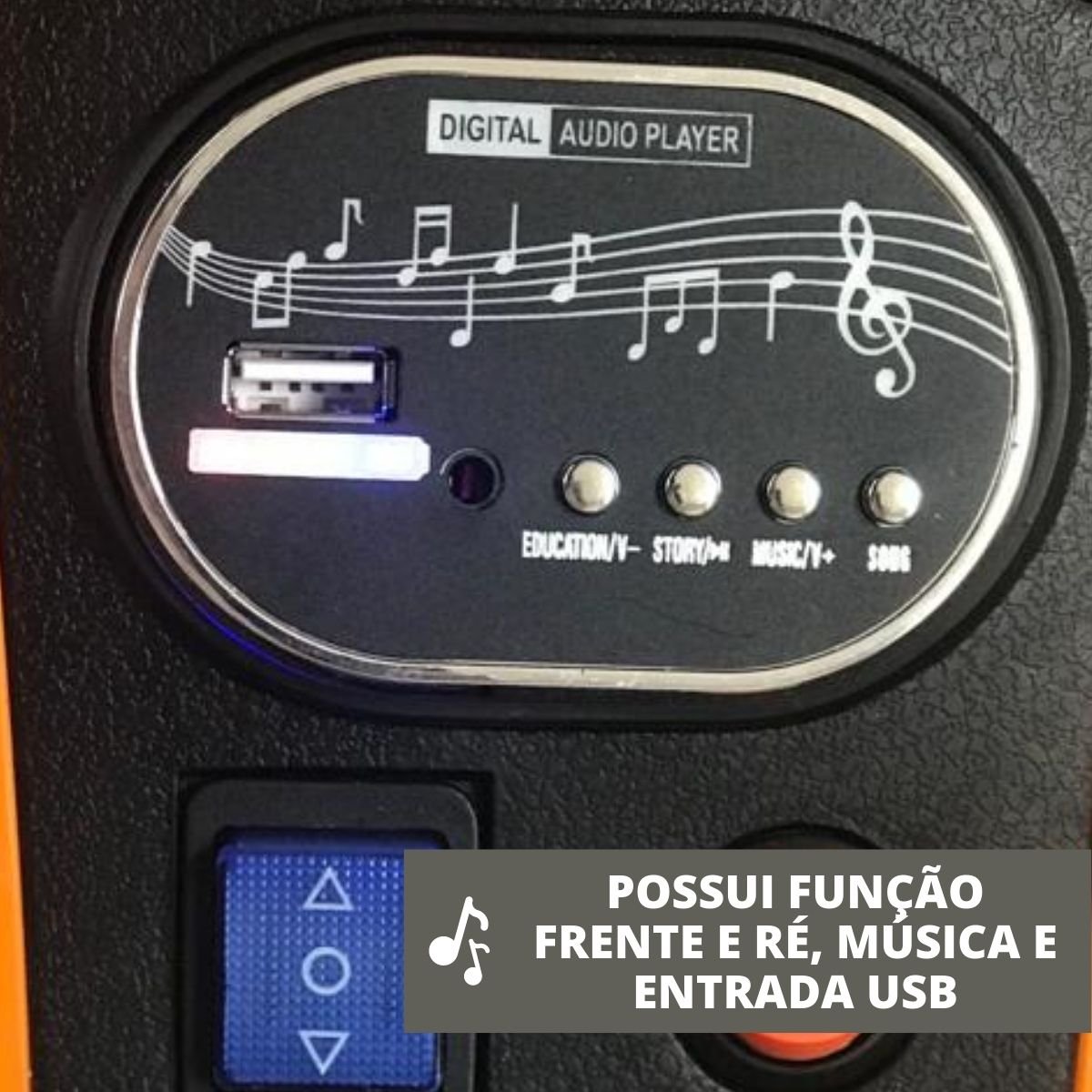 Moto Elétrica Infantil Criança 3 Anos 25kg 3km/h Bateria Recarregável 6v Luzes Musica Som Frente e R - 9