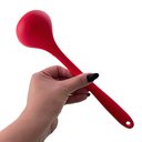 Ver mais imagens de Concha De Feijão Sopas Caldos Em Silicone Utensílio De Cozinha Para Servir Vermelha