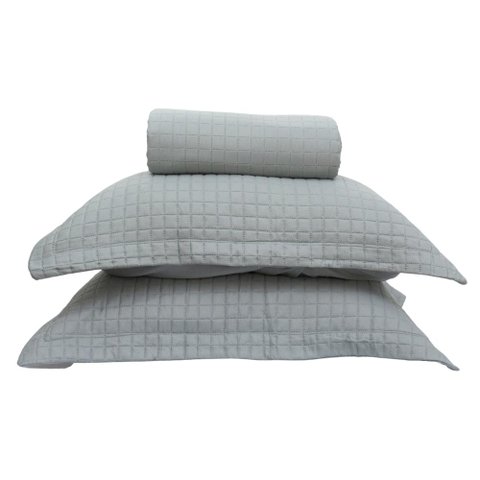 Kit Colcha Casal Liso Bouti Cobre Leito 3 Peças Cor:Verde