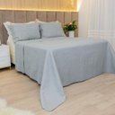 Ver imagem 2 de Kit Colcha Casal Liso Bouti Cobre Leito 3 Peças Cor:Verde