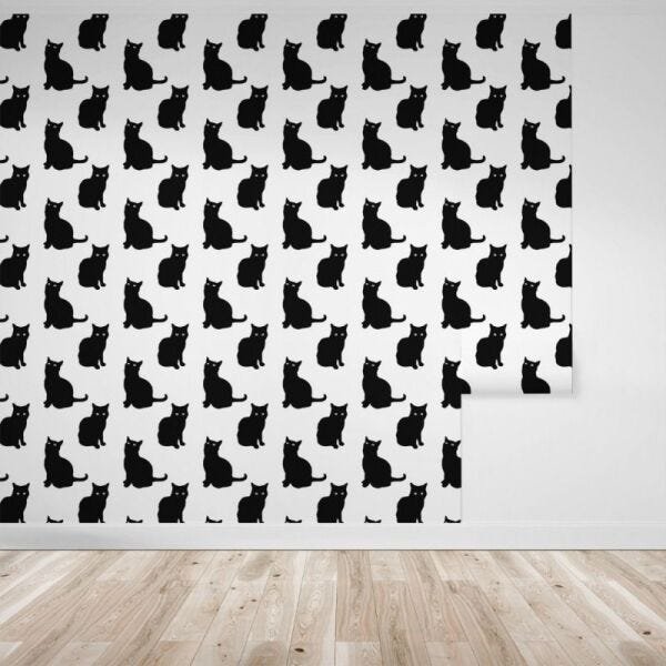 Papel de parede gatos pretos - 1