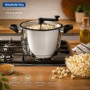 Ver imagem 2 de Pipoqueira Tramontina Allegra Aço Inox 5,6L Fundo Triplo Tampa Vidro Indução 22cm