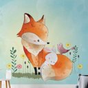 Ver imagem 1 de Papel de Parede desenho raposa e coelho