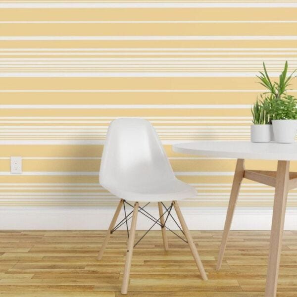 Papel de Parede náutico listras amarelo - 1