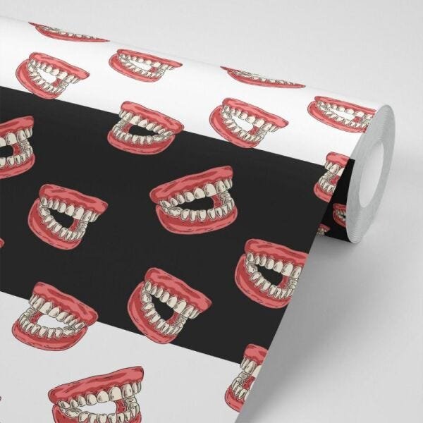 Papel de parede desenho dentaduras dentes - 2