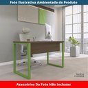 Ver imagem 2 de Mesa Escritório P25 Tub Pandin 120 Cm (larg) Tampo Mdp Walnut Pé Aço Tubular Verde Mirô
