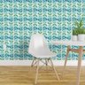 Papel de Parede chevron azul e verde - 1