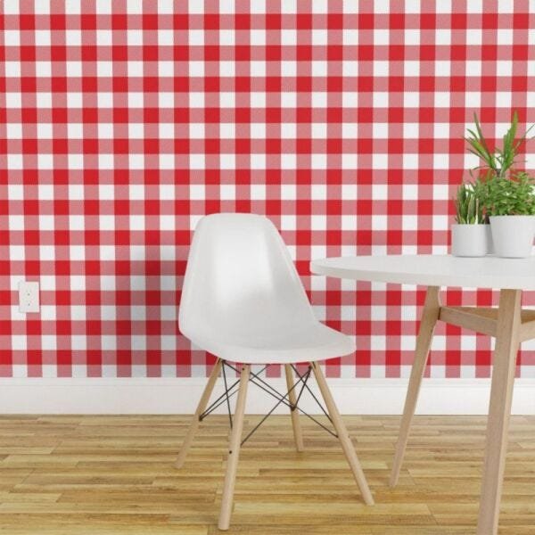 Papel de Parede xadrez tons de vermelho - 1