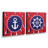 Kit 2 Quadros Infantis Marinheiro Canvas 30x30cm-INF395 - 2