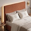 Ver imagem 4 de Cabeceira para Cama Box Casal Padrão Mirella 140cm Moderna com Frame Bouclê Terracota - Desk Design